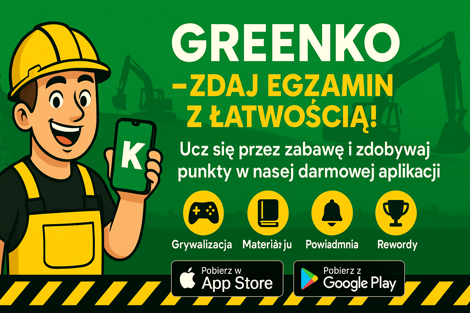 Obraz koparki i pracowników budowlanych